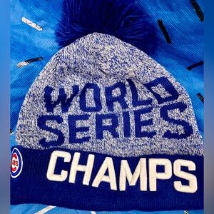 World Series Chicago cubs Champs Knit Beanie with Pom Pom